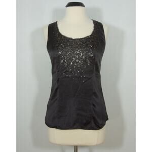 CLASSIQUES ENTRIER Top S SMALL Womens Sequins Embellished Silk Sleevless